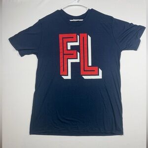 Bold Navy T-Shirt with Red Graphic FL